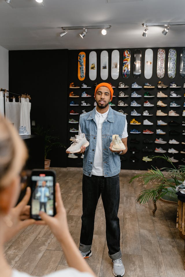 Influencer on a shoot